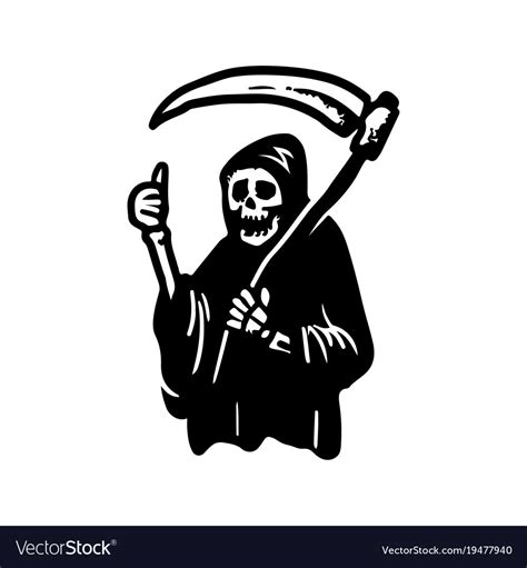 Ghost of death in a robe and with a scythe Vector Image