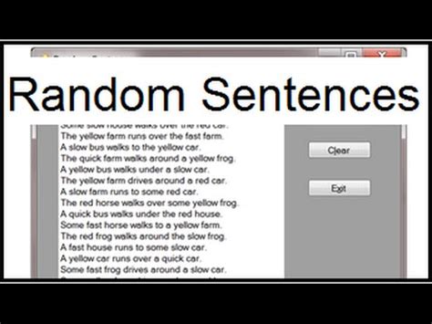 Random Sentences Lab Description - YouTube