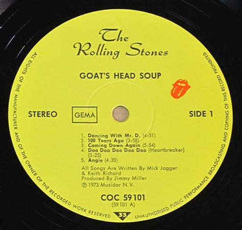 ROLLING STONES Goats Head Soup Album Cover Gallery & 12" Vinyl LP Discography Information # ...