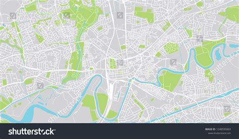 Urban Vector City Map Warrington England Stock Vector (Royalty Free ...