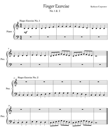 Free Finger Exercise! (No. 1 & 2) | Piano music lessons, Sheet music, Piano sheet music