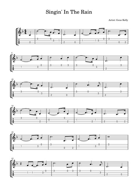 Singin' In The Rain (Gene Kelly) - Easy Ukulele Fingerpicking Tab ...