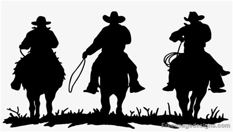 Cowboy Riders Image Design Download Free Image Tattoo - Cowboys On Horses Silhouette PNG Image ...