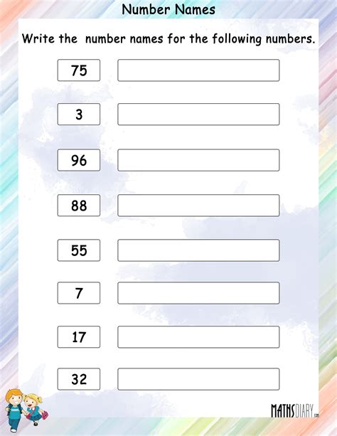 Number Names 1-100 Worksheet