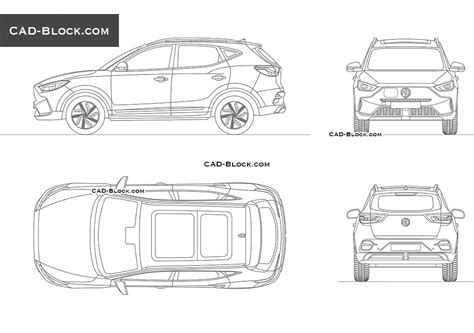 MG ZS EV CAD Drawing, DWG Blocks