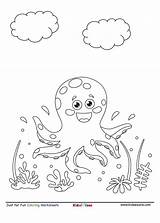 Octopus Cartoon Coloring Page  KidzeZone sketch template