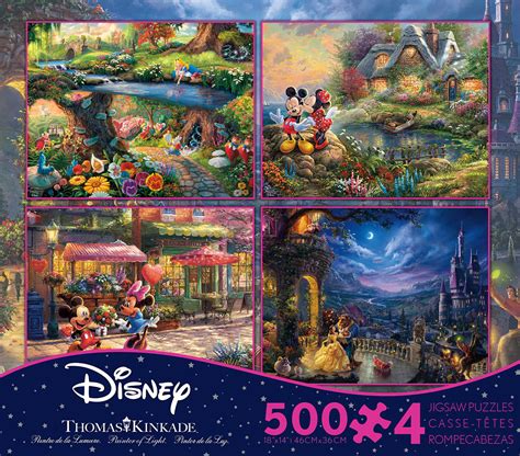 Thomas Kinkade Disney Dreams 4 in 1 500 Piece Multi-Pack, 500 Pieces ...