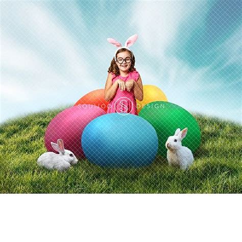 Easter Eggs Hill Digital Backdrop – Squijoo.com