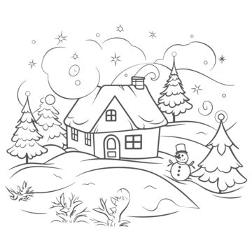 Christmas House Drawing PNG Transparent Images Free Download | Vector Files | Pngtree