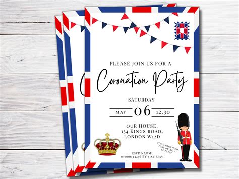 Coronation Party Invitation King Charles III Coronation - Etsy