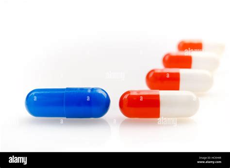 Red and Blue Capsules Stock Photo - Alamy