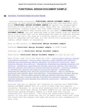 Functional Design Document Example - Fill Online, Printable, Fillable ...
