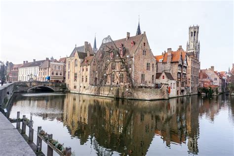 Downtown Bruges, Belgium in Winter Stock Photo - Image of belgium ...