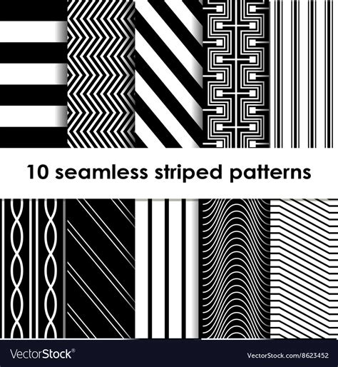 10 seamless striped patterns Royalty Free Vector Image