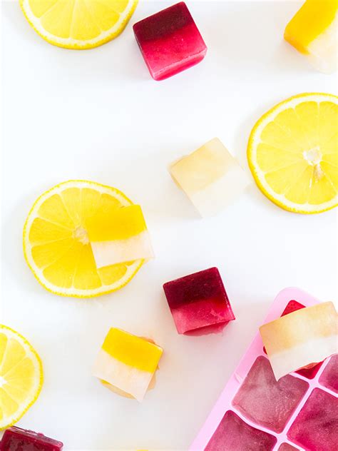 Layered Lemonade Ice Cubes - Sarah Hearts