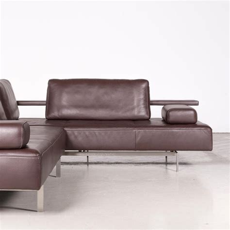 Rolf Benz Dono Designer Leather Corner Sofa Brown Genuine Leather Sofa Couch at 1stDibs