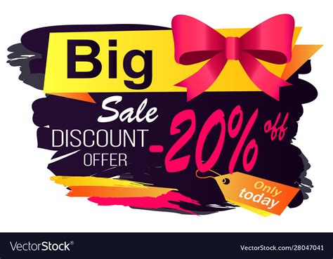 Big sale discounts and offers label with caption Vector Image