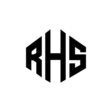 RHS letter logo design with polygon shape. RHS polygon and cube shape logo design. RHS hexagon ...