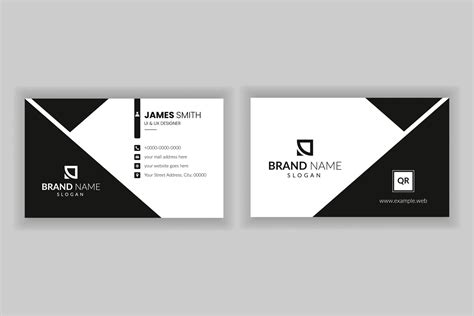 Minimalist simple business card design with black and white. 17147233 Vector Art at Vecteezy