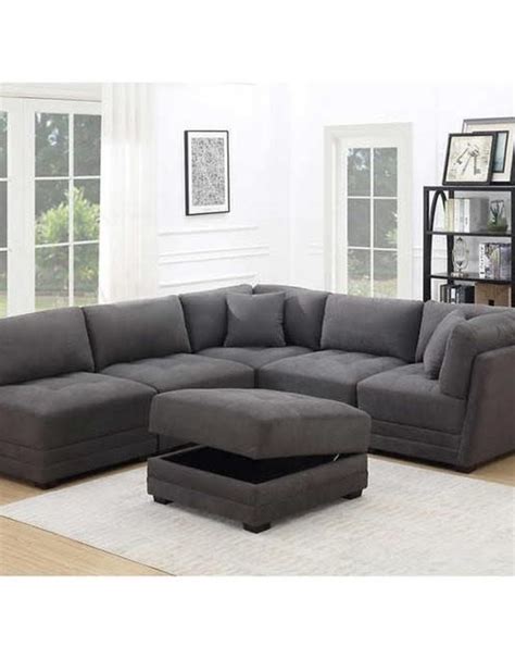 Morris 6 piece modular sectional - grey - Level Up Appliances & More