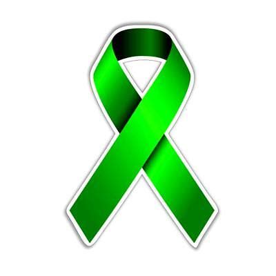 green ribbon mental health awareness ribbon vinyl sticker 71 x 104mm ...