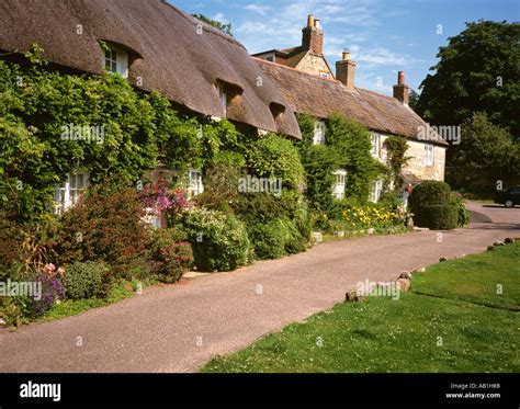 Isle of Wight Calbourne idyllic thatched cottages in Winkle Street Stock Photo - Alamy