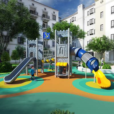 Outdoor Custom Playground Slides , Large Playground Equipment Slides