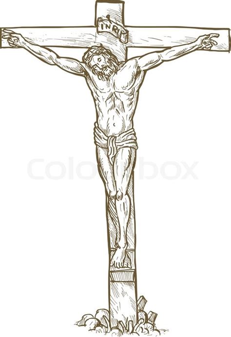 Sketches Of Jesus On The Cross at PaintingValley.com | Explore collection of Sketches Of Jesus ...