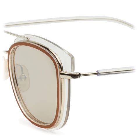 Fendi - Fendi Glass - Square Sunglasses - Transparent Gold - Sunglasses ...