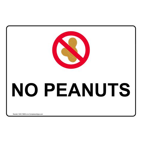 No Peanuts Sign NHE-15658 Safe Food Handling