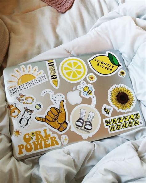 Pin by jennawinng on tech | Yellow aesthetic, Computer sticker, Laptop stickers