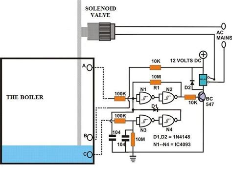 Schematic of automatic water level controller circuit. | Download ...