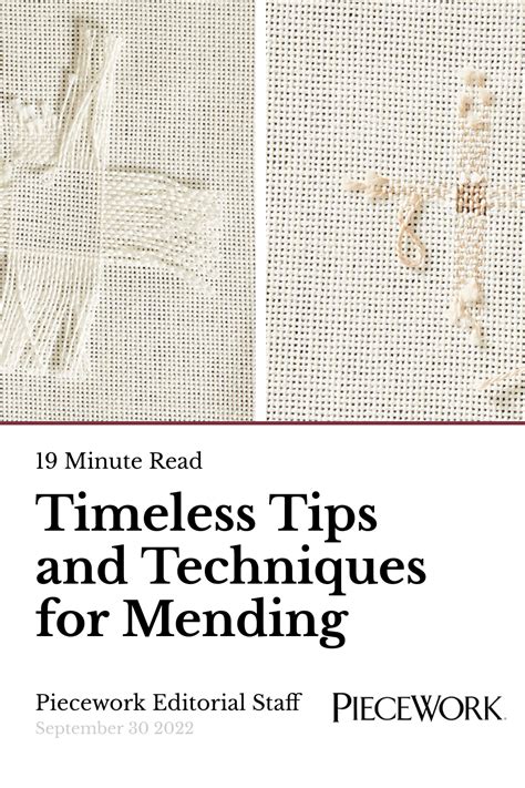 Timeless Tips and Techniques for Mending | PieceWork