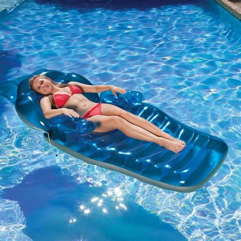 Comfortable inflatable Float Chair Floating Bed Lounge PVC Foldable Bed Giant Inflatable Pool ...