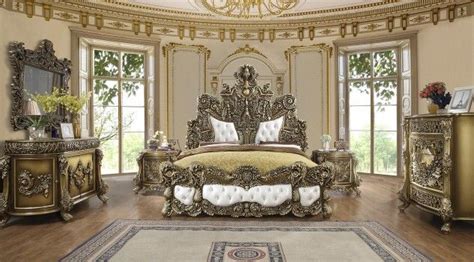 HD 1802 Homey Design Bed Victorian Style Brown Finish | Luxury bedroom sets, Bed design ...