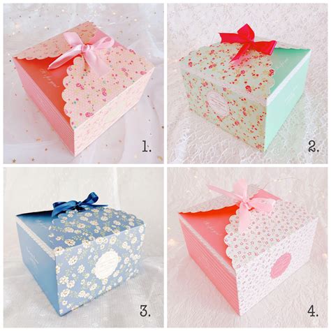 4 designs floral gift pastry mooncake boxes cake box / tart / baking / cake / bake / events ...