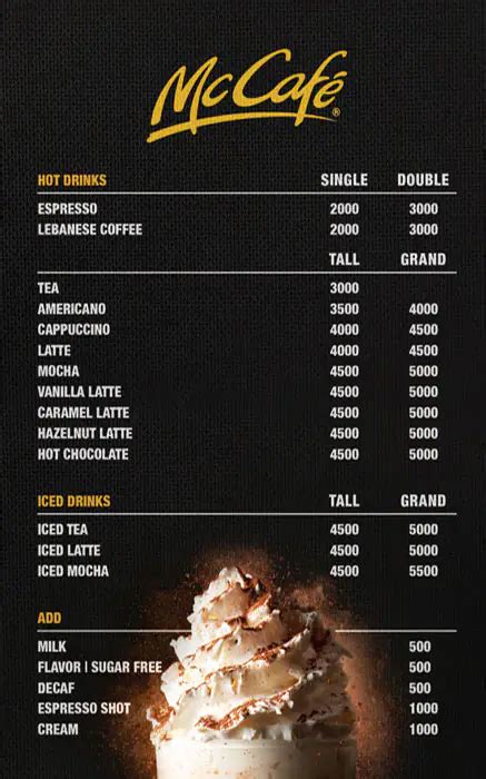 McCafé Menu, Menu for McCafé, Mansourieh, Metn - Zomato Lebanon