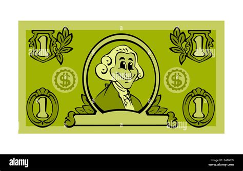 One Dollar Bill Cartoon Graphic Isolated on White Background Stock Photo - Alamy