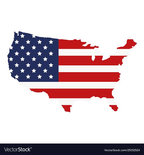 Map with united states america flag Royalty Free Vector