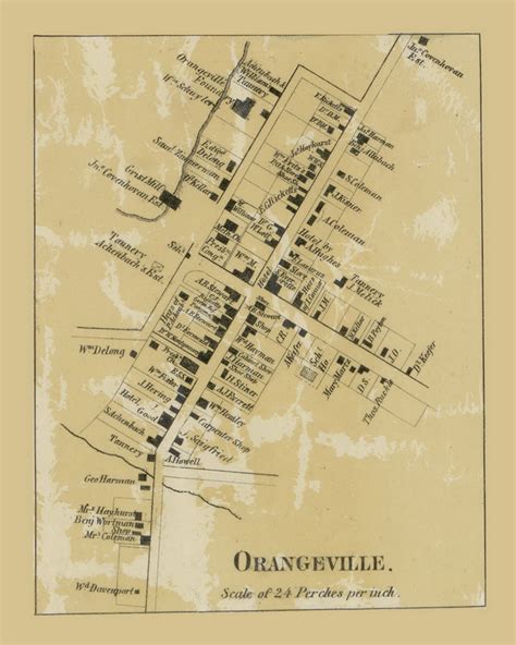 Orangeville Township, Pennsylvania 1860 Old Town Map Custom Print ...