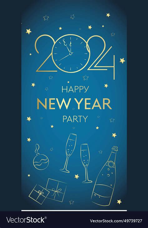 Happy new year greeting card template festive Vector Image