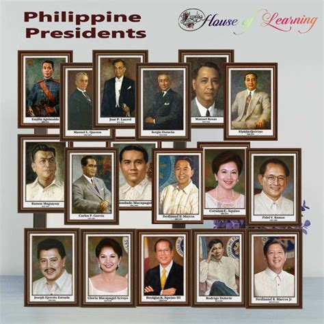 Philippine Presidents Laminated Educational Charts for Classroom ...