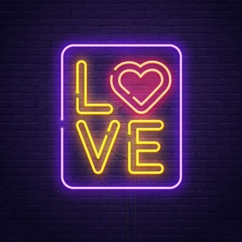 Premium Vector | Love neon sign