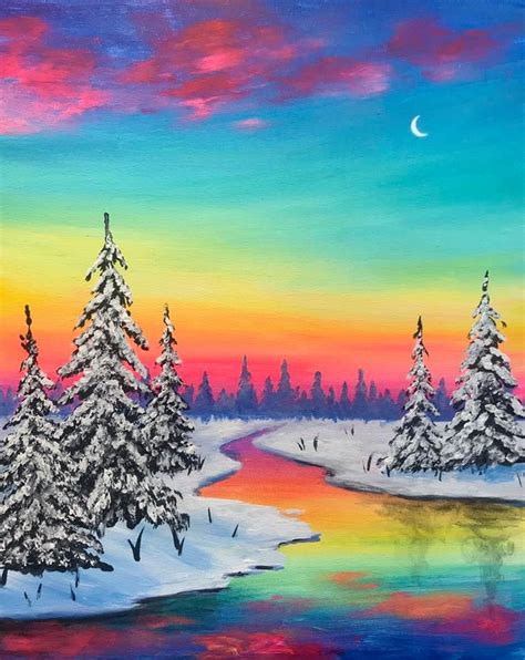 Winter Sunset - Pinot's Palette Painting