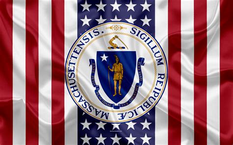 Download wallpapers Massachusetts, USA, 4k, American state, Seal of ...