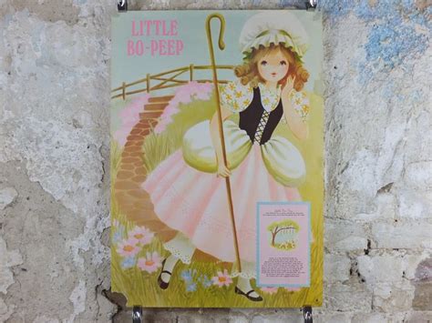 1970s Little Bo Peep Nursery Poster, Vintage Nursery Rhyme, From ...