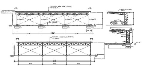 Car Parking With Shed Drawing Free Download CAD File - Cadbull