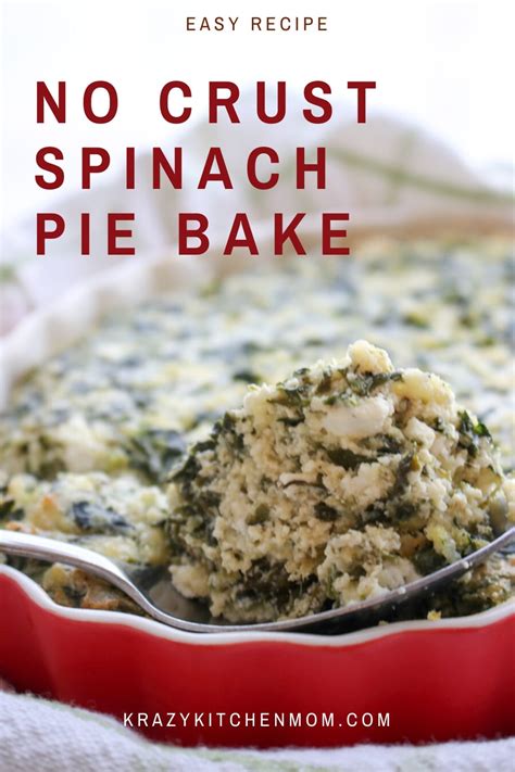 Crustless Spinach Pie - Greek Spanakopita | Krazy Kitchen Mom