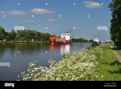 Ships In The Kiel Canal Stock Photo - Alamy