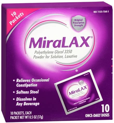 MiraLAX Powder Packets 10 Each (Pack of 2) - Walmart.com